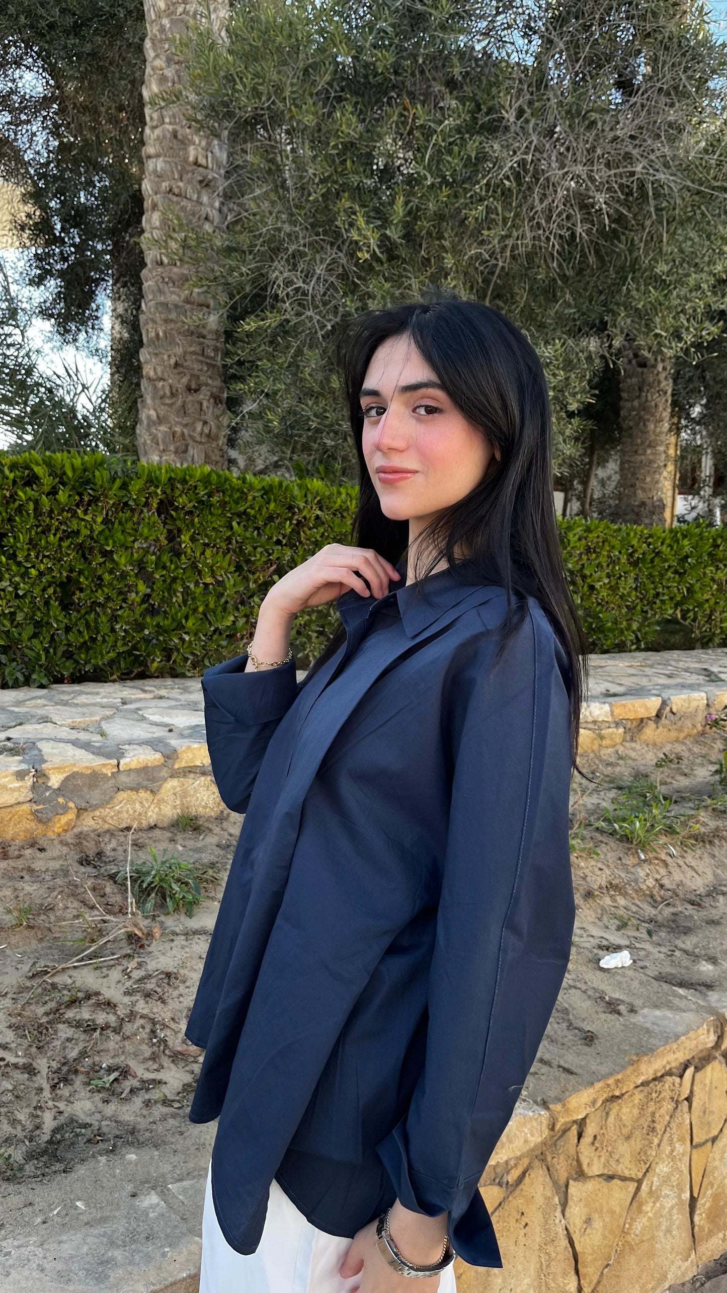 Navy Oversized Shirt